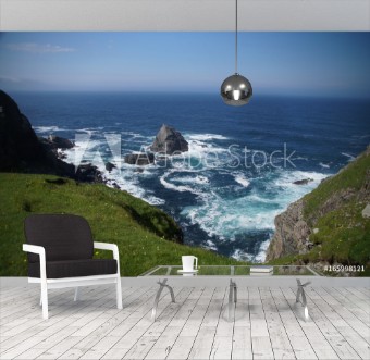 Picture of Coast in Scotland with spray and rocks
